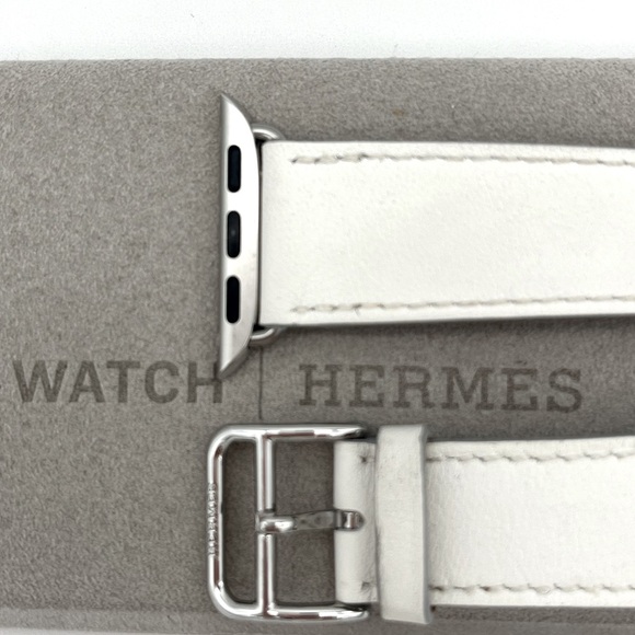 Hermes Accessories - Hermès- Apple Watch White Leather Band Single Tour 41 mm. Watch Band Only.